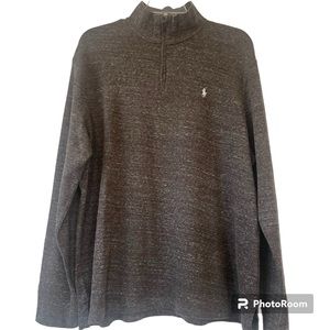 Ralph Lauren Polo Half Zip Light Brown Tan Mens Sweater Lg